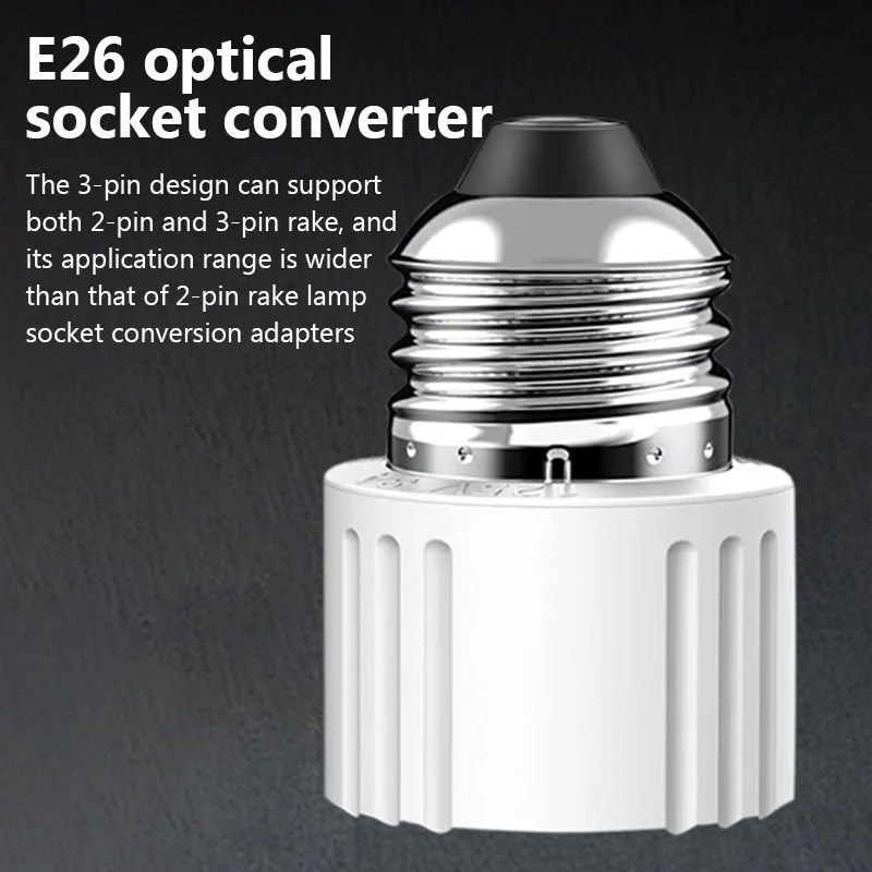 

E26 Lamp Holder Converter Flame Retardant Bulb Base Screw Adapter US Prong Light Socket Outlet Fit for 2/3 Prong Convert Accesso