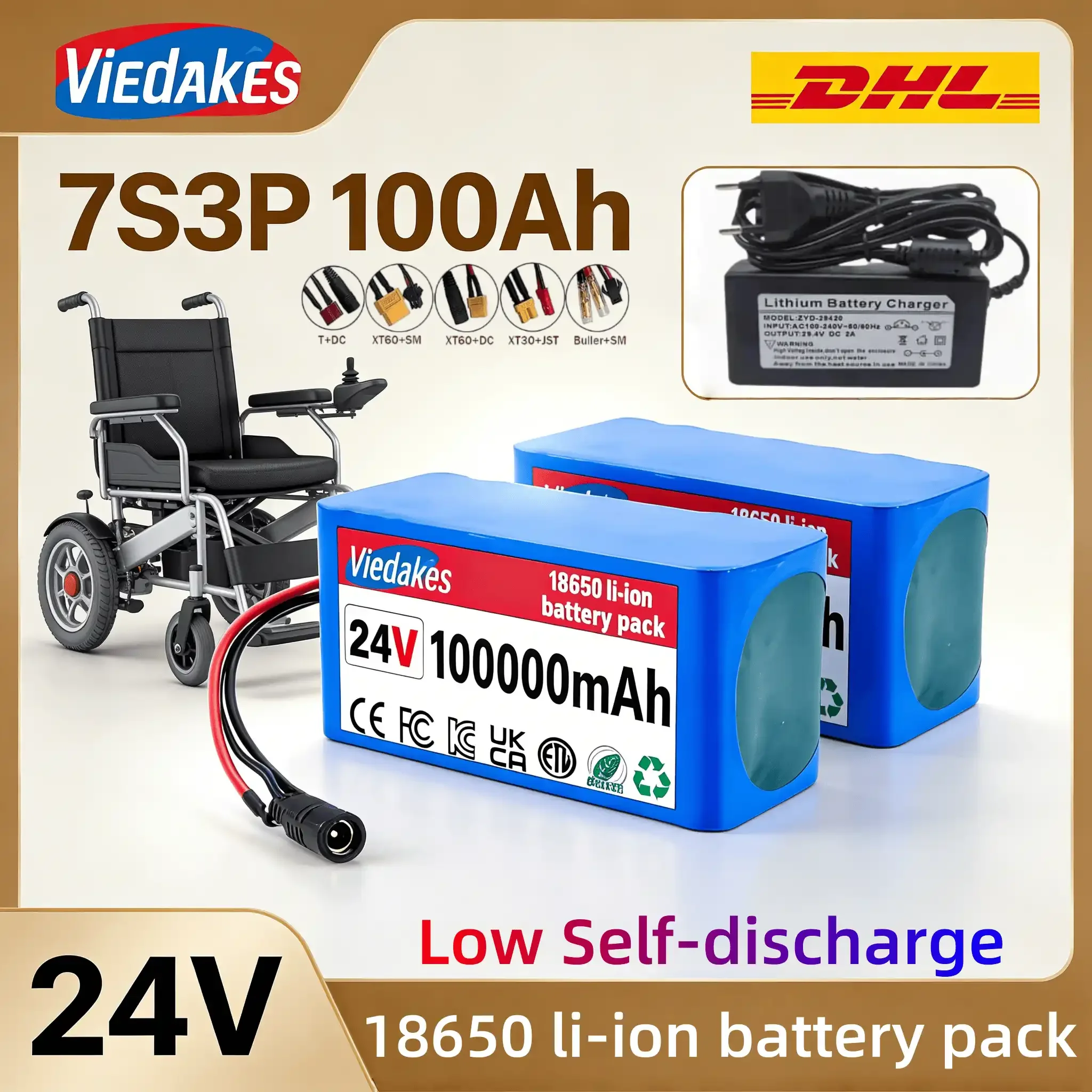 

24V 7S3P 10Ah Li-ion Battery for Electric Wheelchair, Scooter and Outdoor Use 18650 24V rechargeable battery