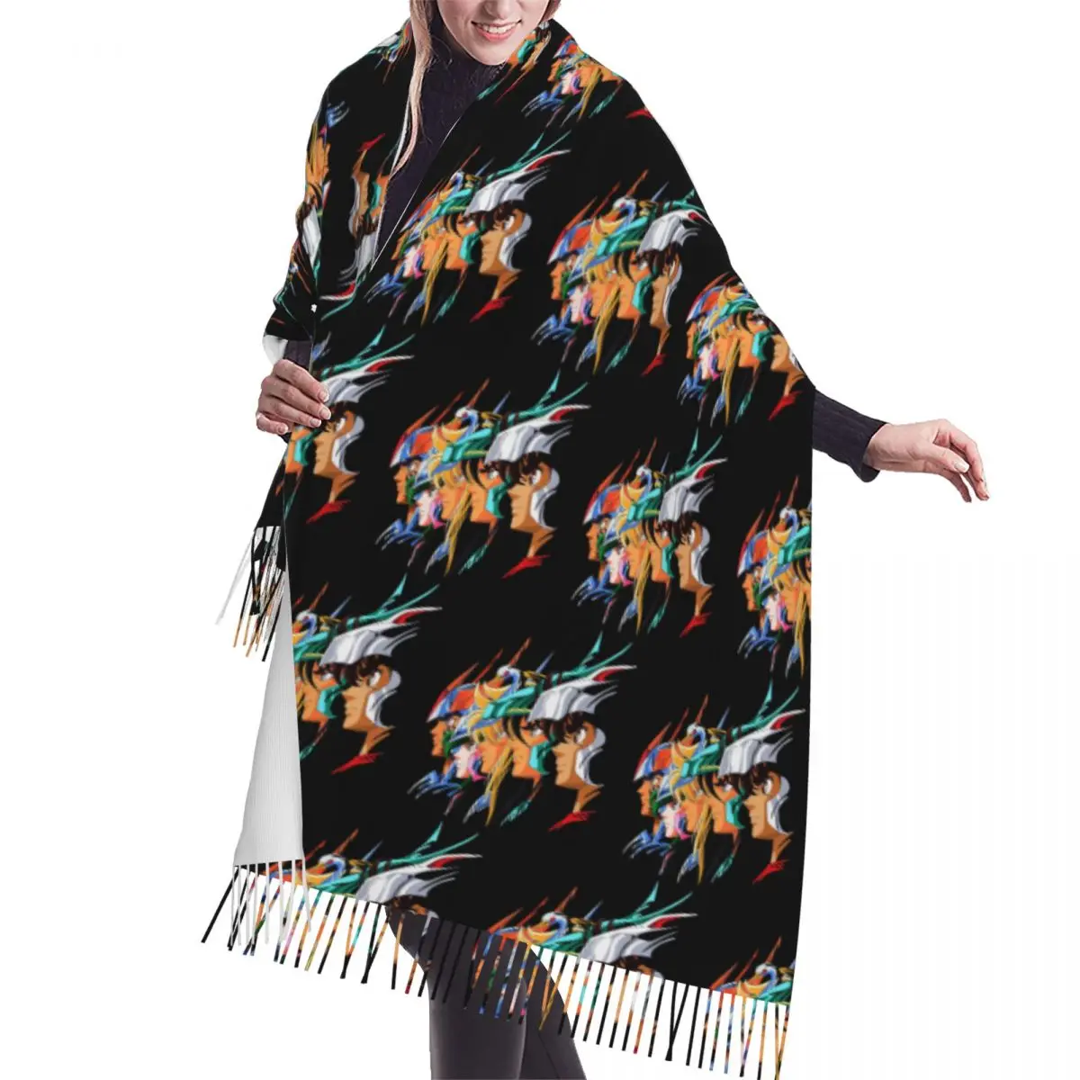 

Knights Of The Zodiac Caballeros Del Zodiaco Бронзовый шарф Святых Шарфы Женские мягкие теплые шали и накидки Длинная шаль