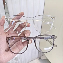 Round Clear Lens Glasses Candy Sweet UV400 Sunglasses Transparent 2022 New Glasses Summer Retro Mirrored Lens Fashion Goggle