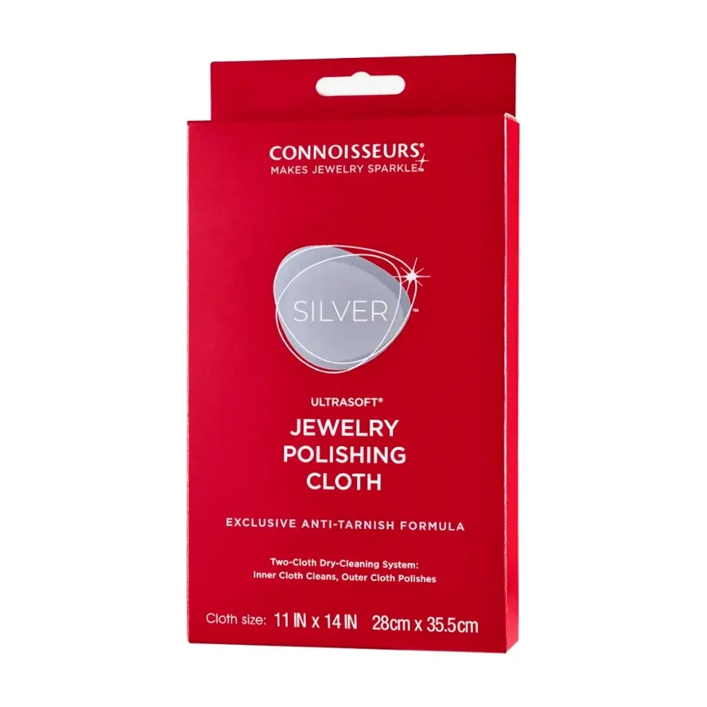 Double‑Layer Silver Jewelry Polishing Cloth, Anti‑Tarnish Tarnish Remover Wiping Cloth for Silver Jewellery Maintenance Care