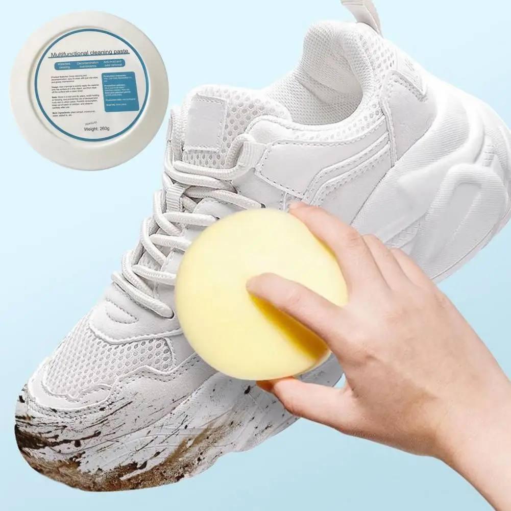 Pasta per scarpe crema per la rimozione della polvere crema detergente per scarpe Versatile con ingredienti sicuri spugna facile da usare per multifunzionale