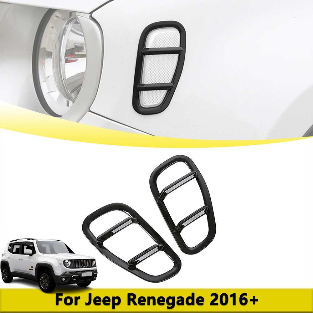 

Side Fender Turn Signal Light Cover For Jeep Renegade 2016-2025 Mark Lamp Guard Hood Protector Car Styling Exterior Accessories