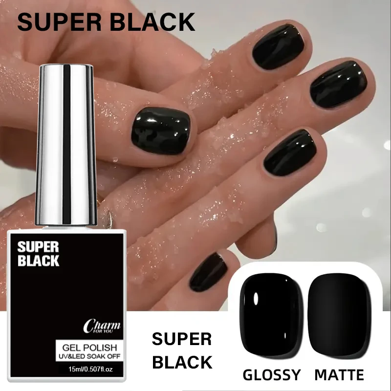 Super Schwarz Weiß Rot Gel-Nagellack 15ml, UV-LED Soak-Off Nagellack, Langanhaltender Hochglanz für Salon und Heimgebrauch Nagelkunst – Detail 8