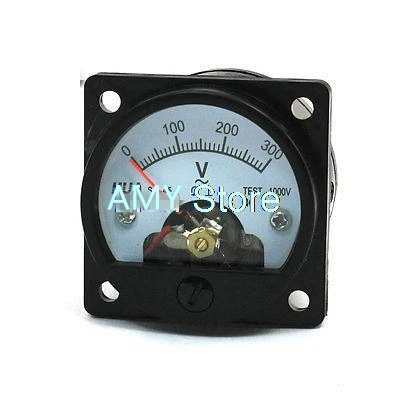 SO-45 Mostrador Analógico Redondo AC 0-300V Painel Voltímetro Voltímetro Preto 45x45MM