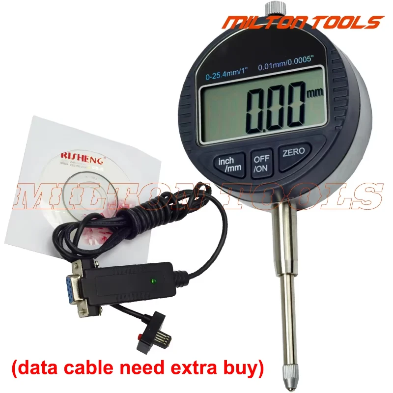 Comparatore digitale con indicatore elettronico micron da 12,7/25,4 mm 0,001 mm 0,01 con uscita datalink con uscita dati RS232 (9 fori)