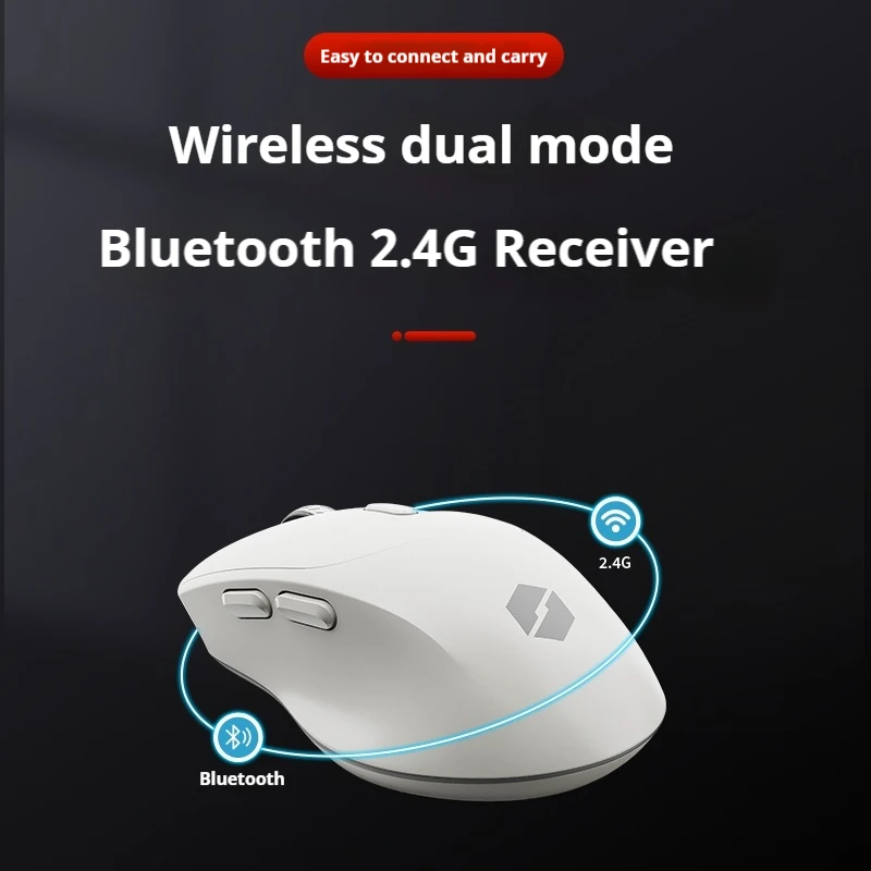 Mechrevo Yao M390 Office Mouse Dual Mode Wireless Paw3212 White Compact Silent Micro Motion Gaming Office Long Range Mouse