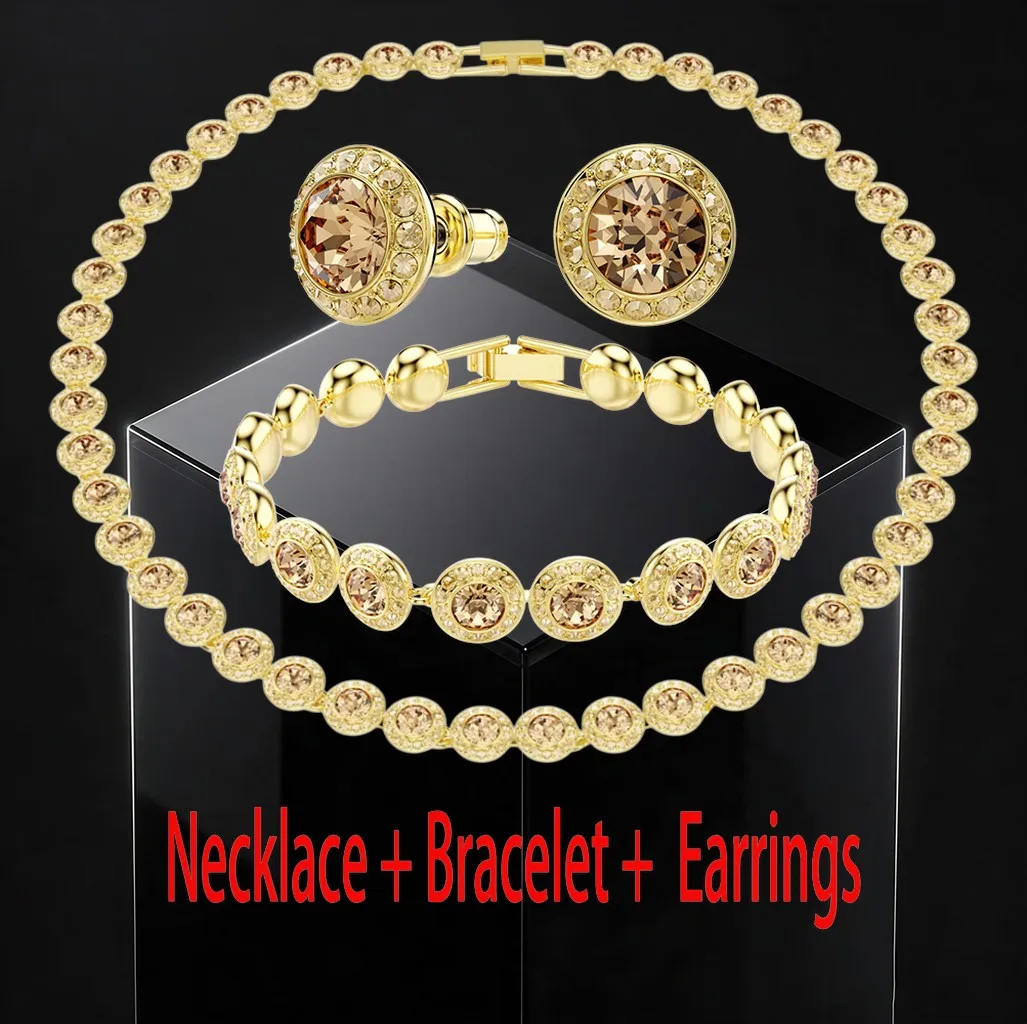 2026 New Arrival Mixed Cut Dazzling for Her Banquet Glamour Statement Necklace Niche Design Limited Time Offer