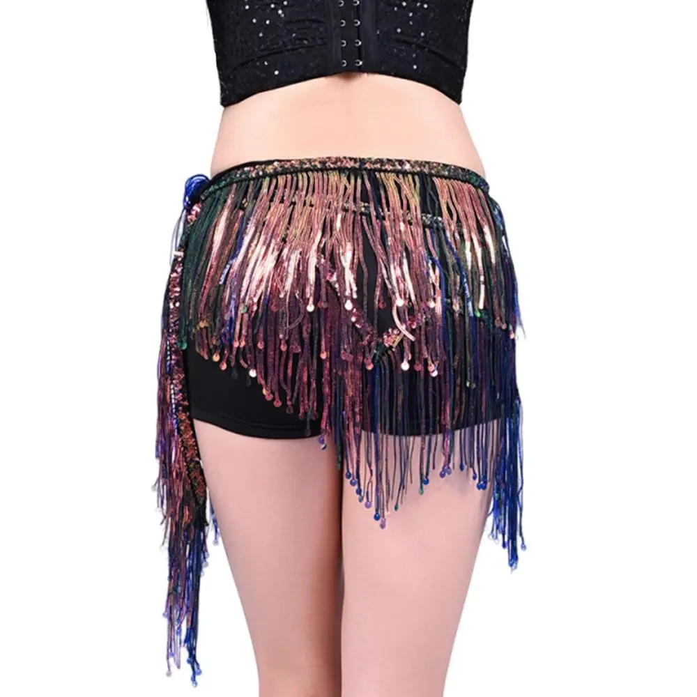 أزياء شرابة الرقص الشرقي وشاح الورك الترتر الكروشيه المرأة حزام تنورة البوهيمي راقصة تنورة الرقص