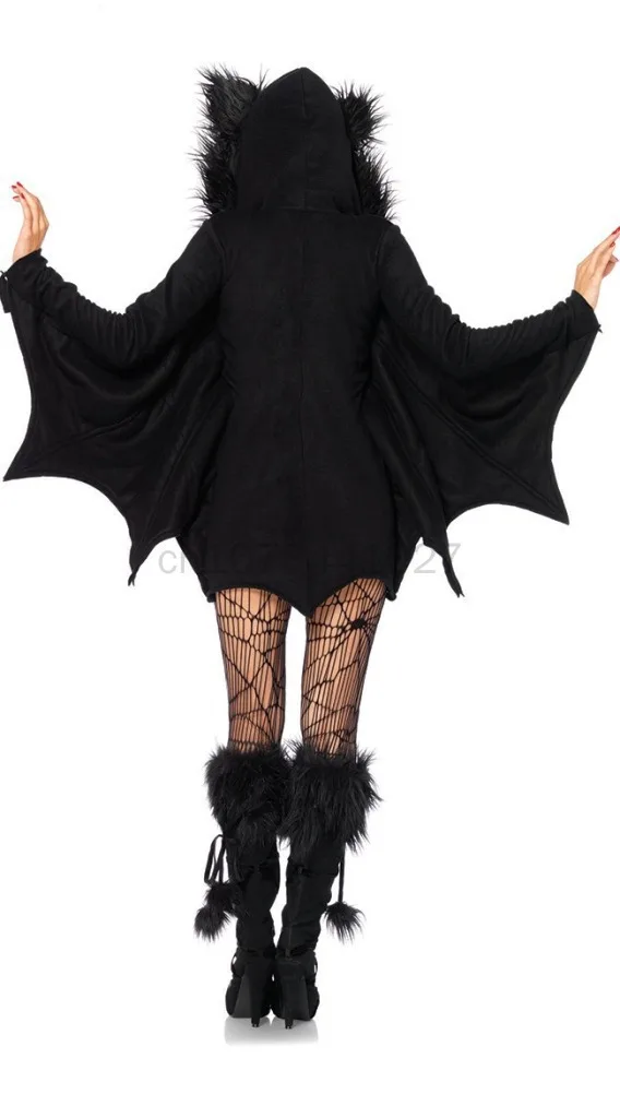 Costume de chauve-souris de vampire d'Halloween pour filles, uniforme de boule de maquillage cosplay, costume de démon, chat de fureur