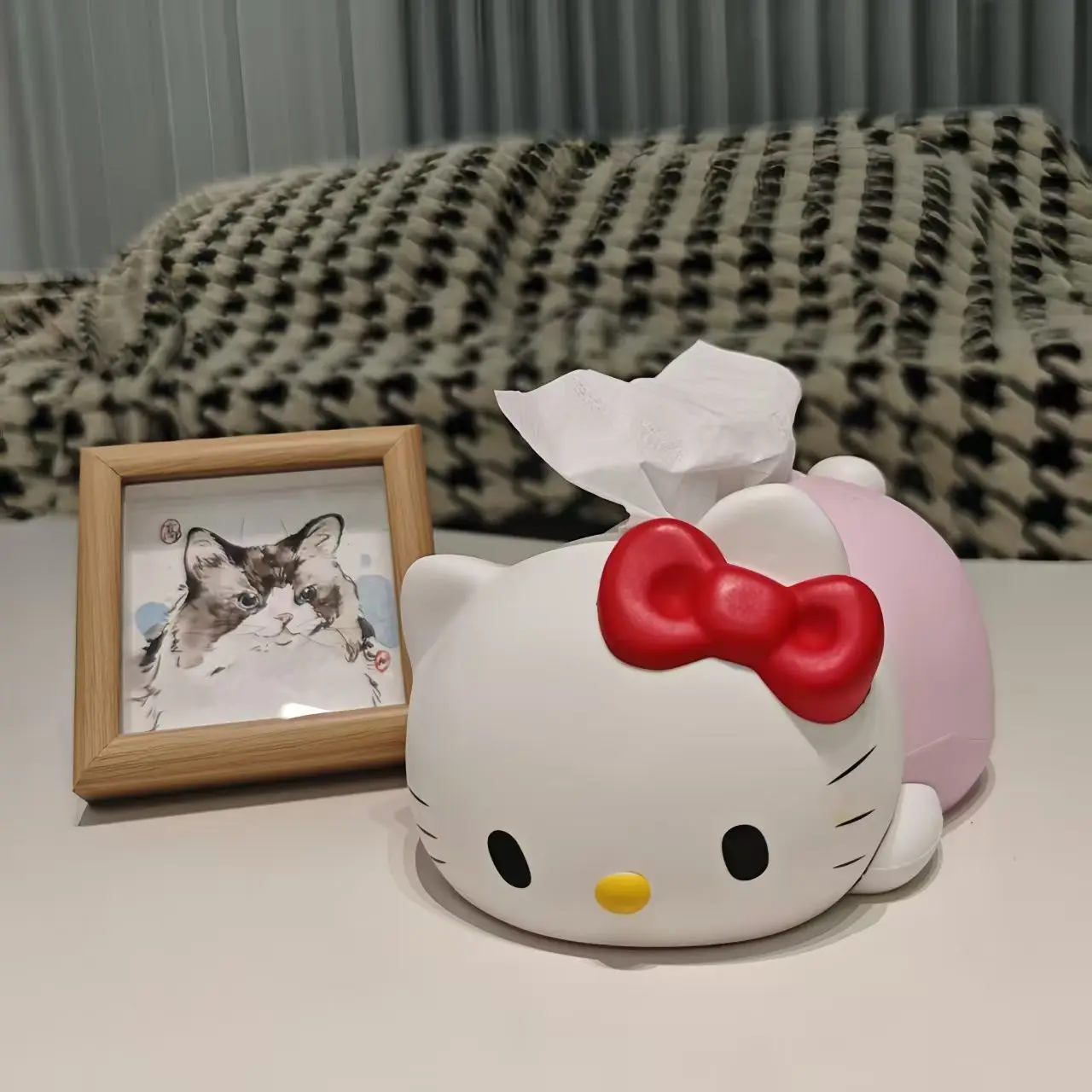 Hello Kitty Cute Tissue Box Storage Living Room Tissue Case Desktop Home Napkin Cartoon Girl Table Decoration Organizer Holder view 5