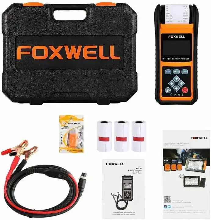 FOXWELL BT780 Digital Car Battery Load Tester 12V 24V Auto Car Battery Analyzer with Built-in Printer Car Diagnostic