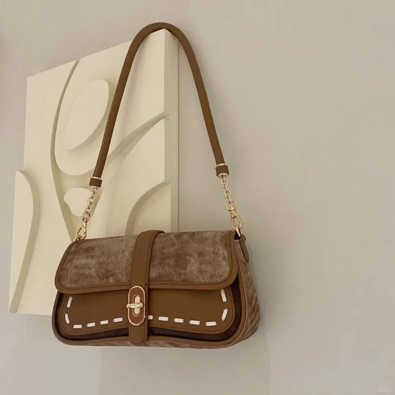 

Red Bag Women's New High-end One-shoulder Underarm Baguette Bag Exquisite Versatile Fashionable Trendy Simple Casual Personality