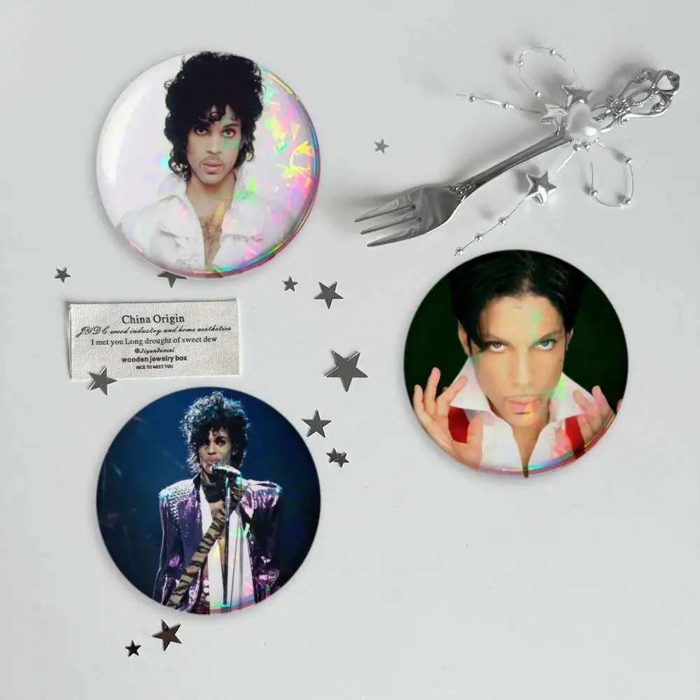 Singer Prince R-Rogers Nelson Brooches Stylish Ornament Pins Exquisite Round Badge Bag Accessories Jewelry Gifts