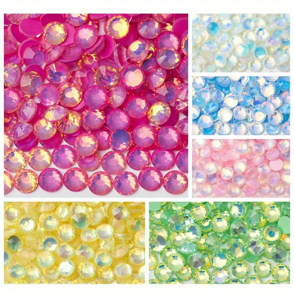 SS6-30 Glitter Crystal Opal Mocha Non Hotfix Rhinestones Flatback Strass Nails Crystals Diamond For Nail Art Nail Charms Vestido