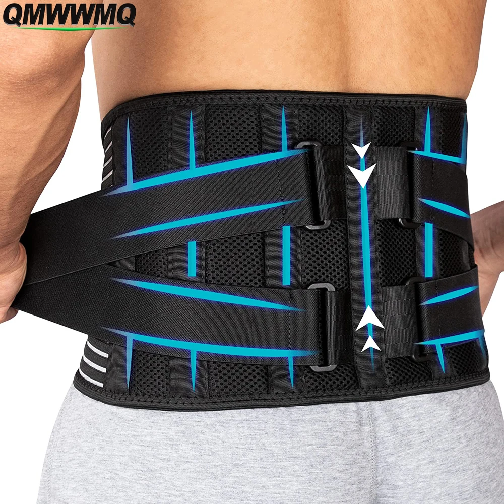 Adjustable Waist Lumbar Support Breathable Back Brace Lower Back Belt Straps - Instant Pain Relief for Herniated Disc, Sciatica