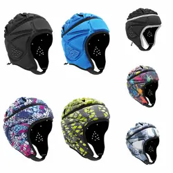Goalkeeper Shockproof Soft Helmet Adjustable Head Protector Rugby Helmet EVA Football Helmet Kids Outdoor Sports
