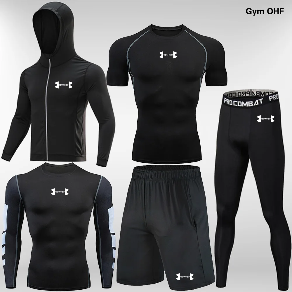 Men\'S High Quality Sports Set Running, Jogging, Fitness, Outdoor Cycling, Indoor Training Rashguard MMA