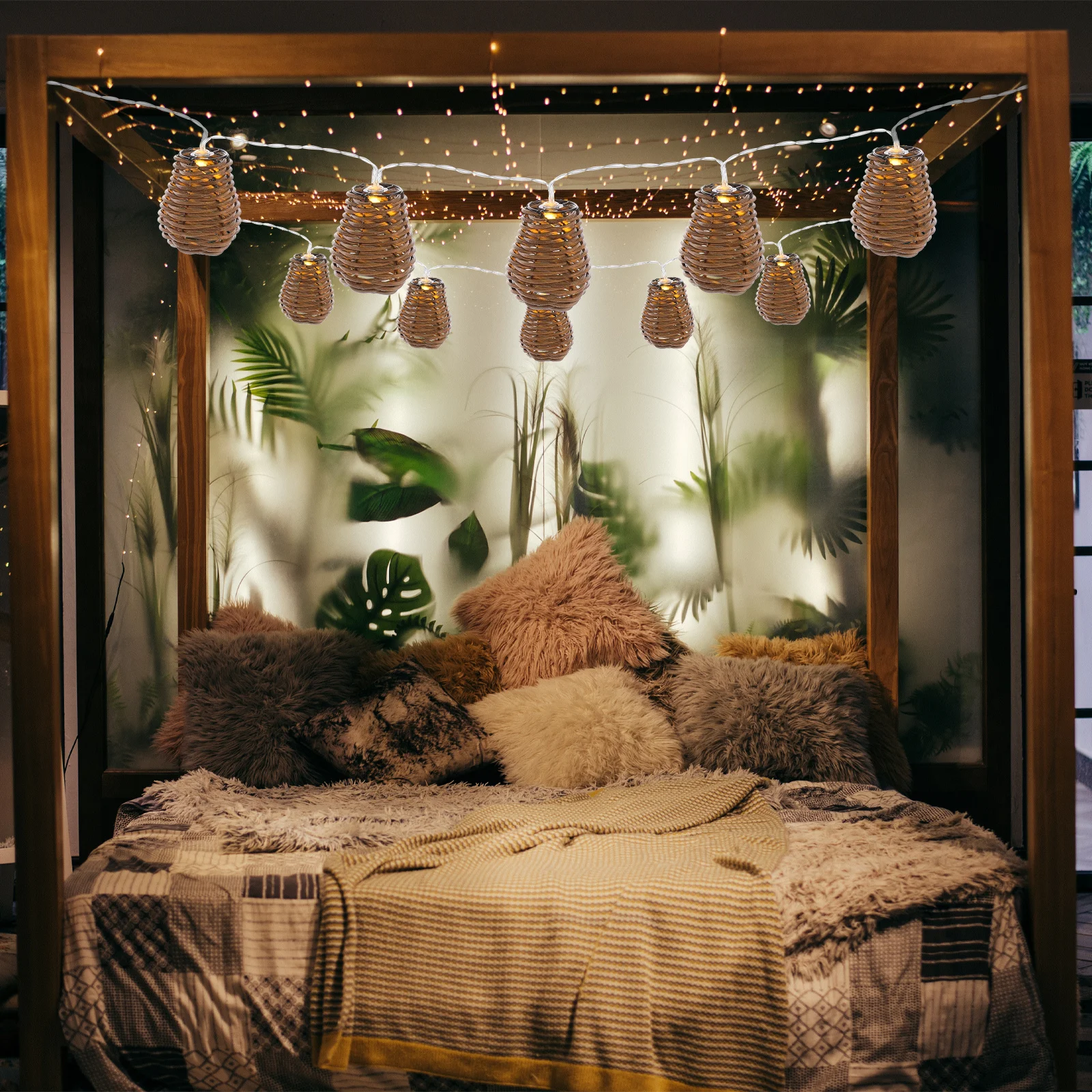 

20M 200Led Decorative String Light Imitation Rattan Lamp For Party Wedding Holiday Home Atmosphere Decoration String Lamp Supply