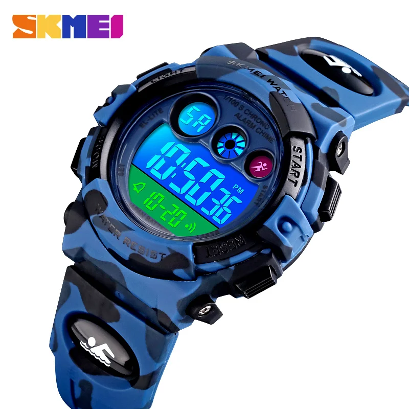 SKMEI Sport Kids Watches Young And Energetic Dial Design 50M Waterproof Colorful LED+EL Lights relogio infantil 1547 Children\'s