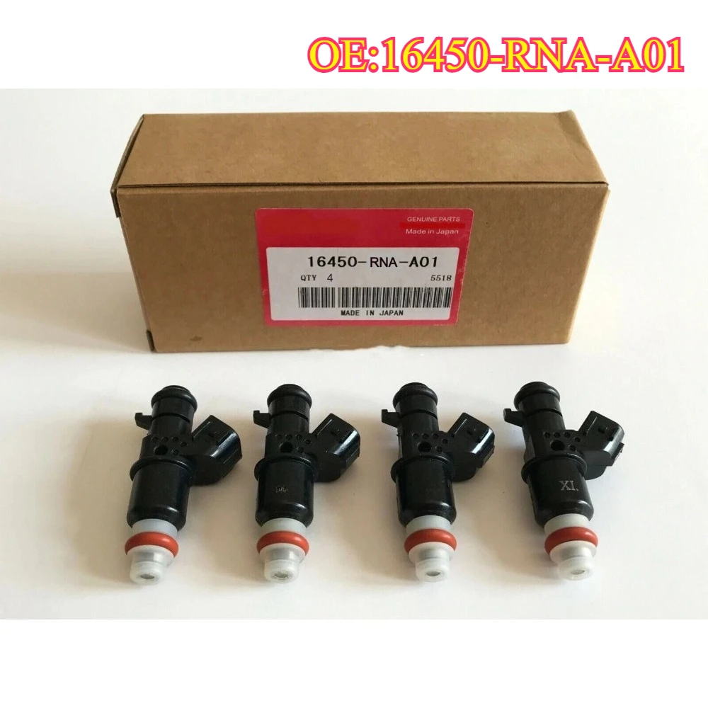

High Quality New For 16450-RNA-A01 4PCS FUEL INJECTORS FOR Honda Civic 2006-2011 Fit 09-13 1.8L