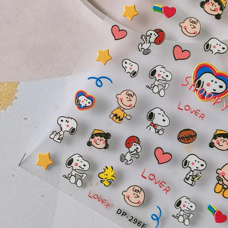 Snoopy Cartoon Nail Stickers Nails Art Decoration Accessories Decal Stickers Nail Supplies Nail Parts Fashion Waterproof Paste