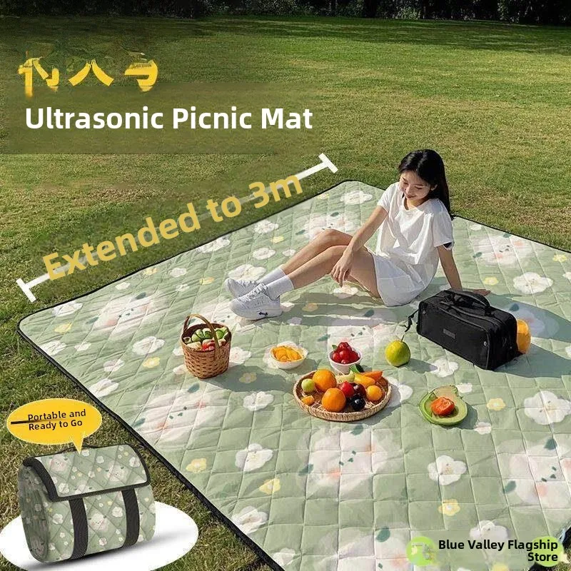 

Утолщенный сверхбольшой 3-метровый ультразвуковой коврик для пикника, водонепроницаемый уличный коврик для кемпинга, снаряжение для пикника бренда Fly Blue Valley