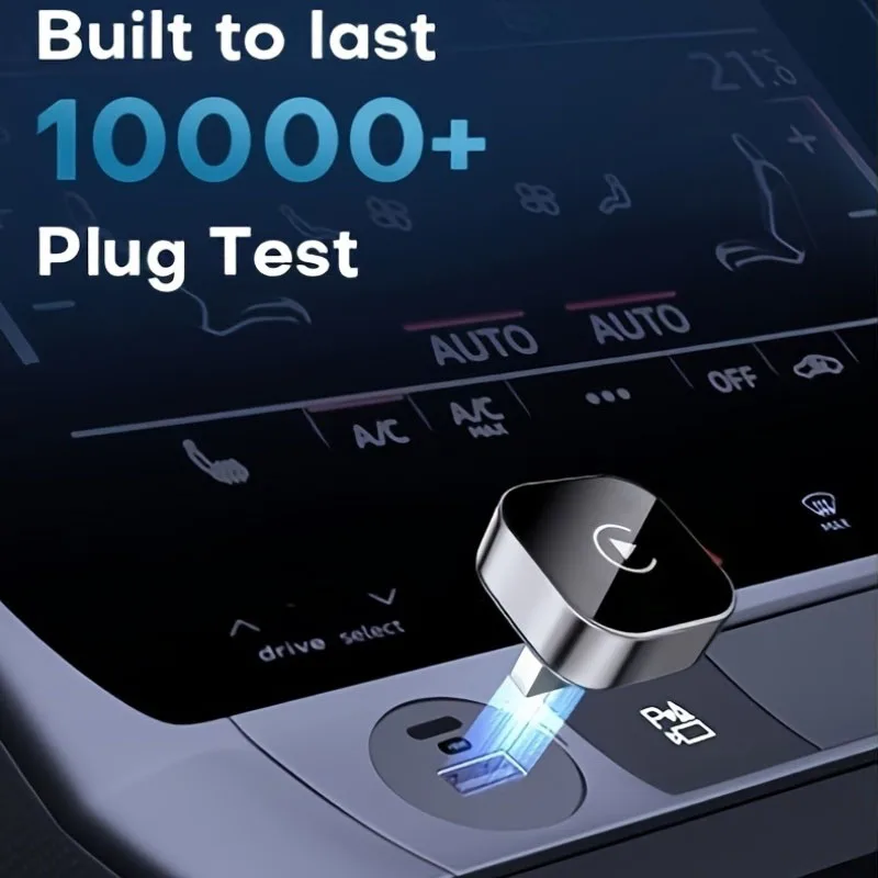 

Беспроводной адаптер CarPlay для Apple iPhone и Android Auto, обновление 2026 года — Bluetooth и Wi-Fi, Plug & Play, 3-кратное быстрое автоматическое подключение