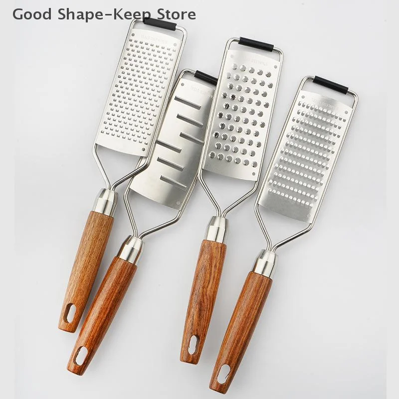 

Stainless Steel Zester Grater Kitchen Citrus Tool For Cheese Grater With Natural Wood Handle Ginger Stainless steel wire planer
