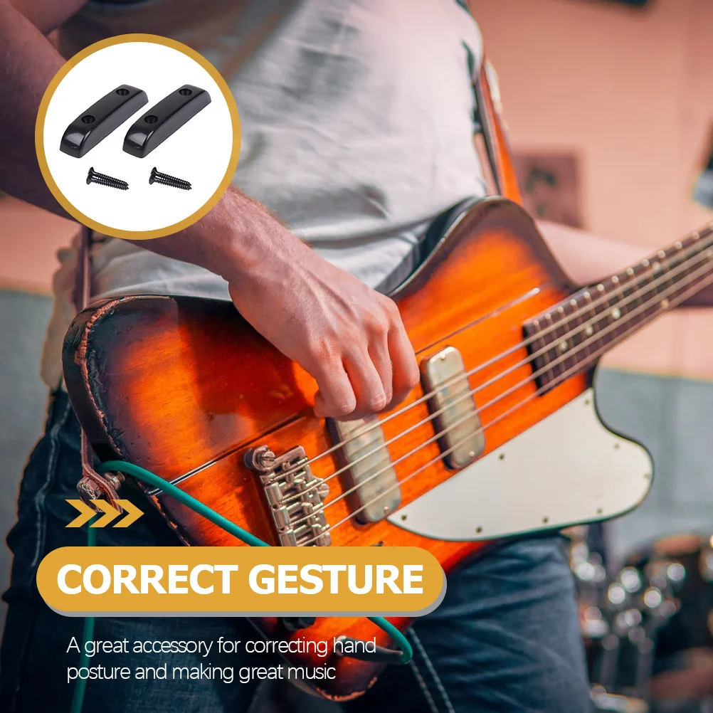 

2Sets Bass Thumb Rest Guitar Finger Rest Plastic Musical Instrument Part Soft Durable Finger Position Correction Accessory