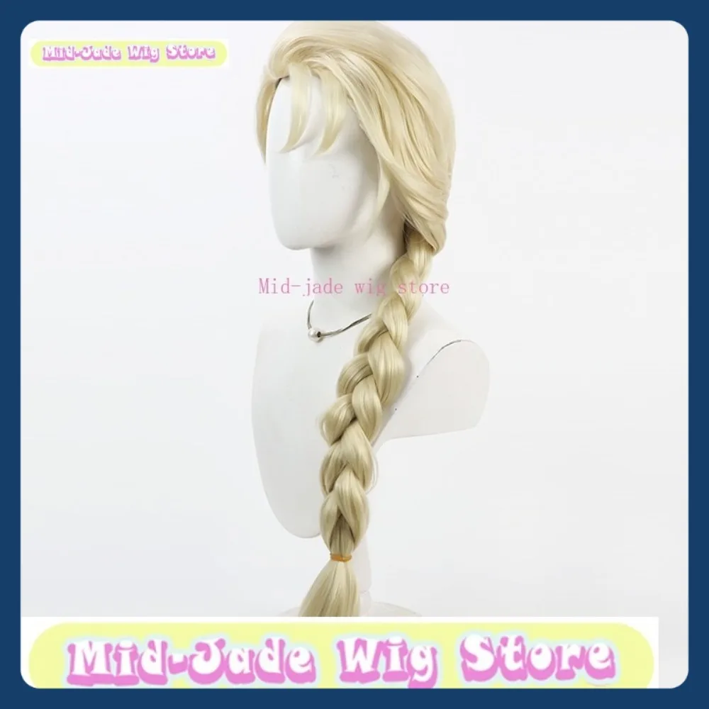 منتصف اليشم متجر شعر مستعار المجمدة إلسا شعر مستعار تأثيري أنيمي لعبة لعب الأدوار الشعر الاصطناعية حفلة الهالوين