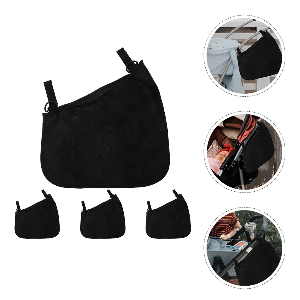 

4 Pcs Net Bag for Stroller Side Sling Wagon Storage Baby Bags Hanging Strollers Portable Pouch