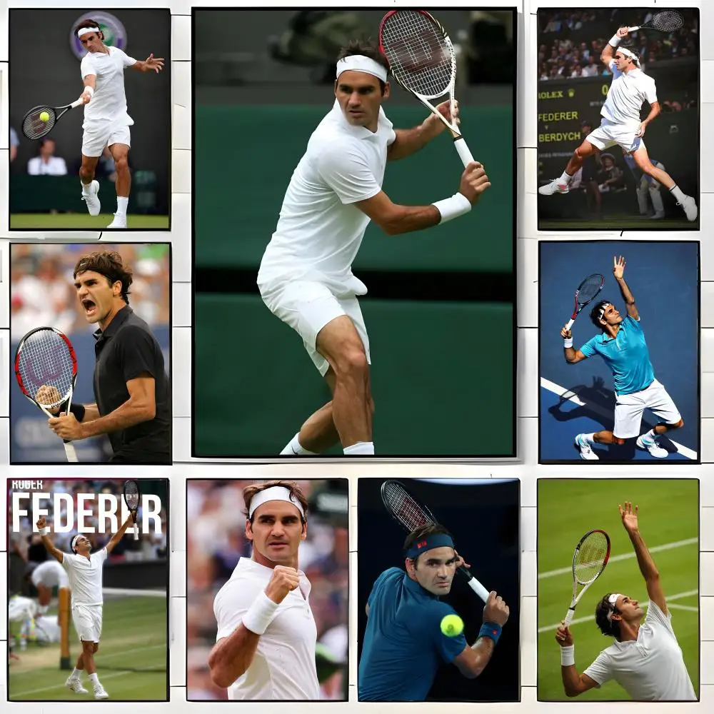 Cartoon R-Roger Federer Poster Wall Art Print Art Suitable for Living Room Bedroom Bar Parlor Home Decor Gift
