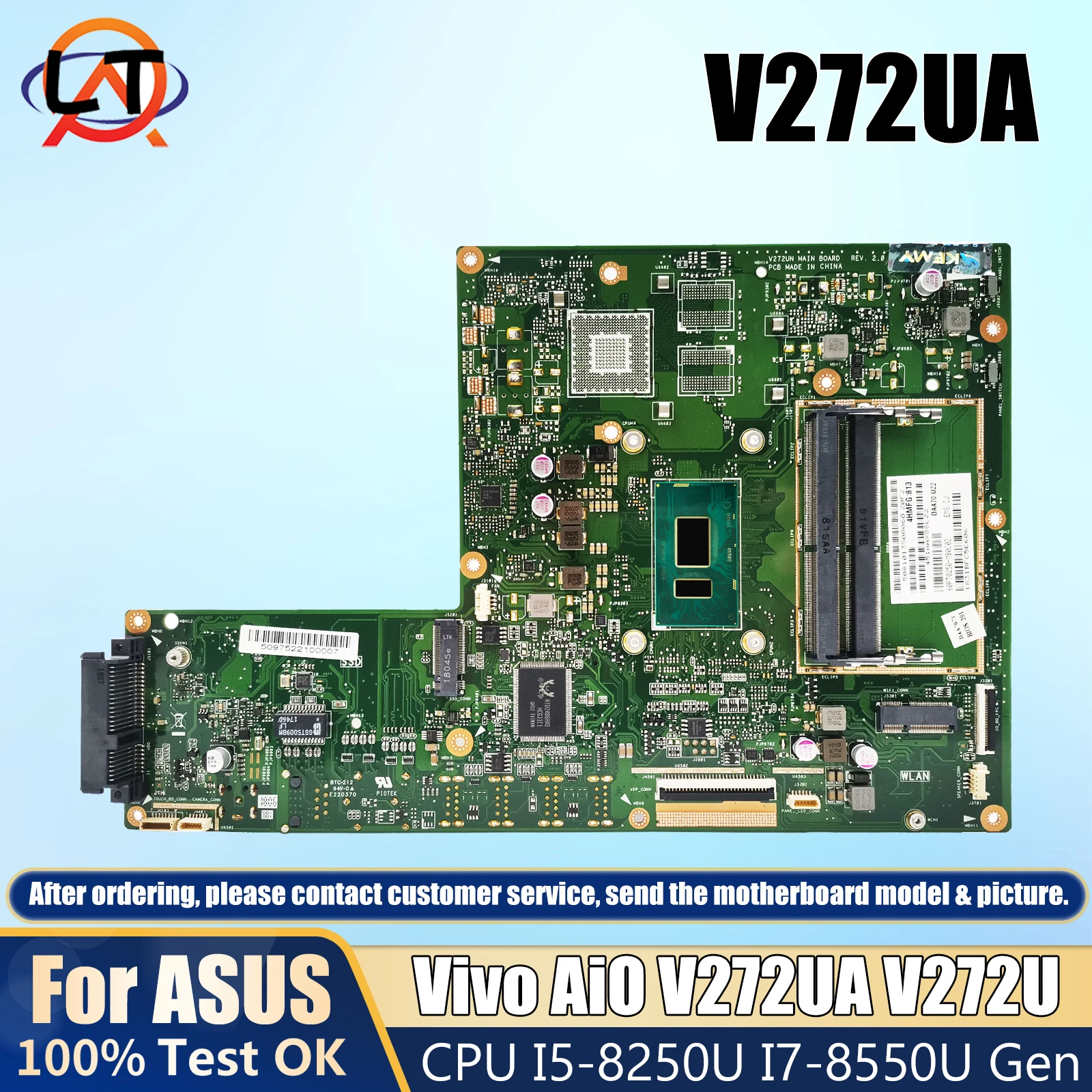 

V272UA Mainboard For ASUS Vivo AiO V272UA V272U V272 All-in-one pc Motherboard with CPU I5-8250U I7-8550U Gen