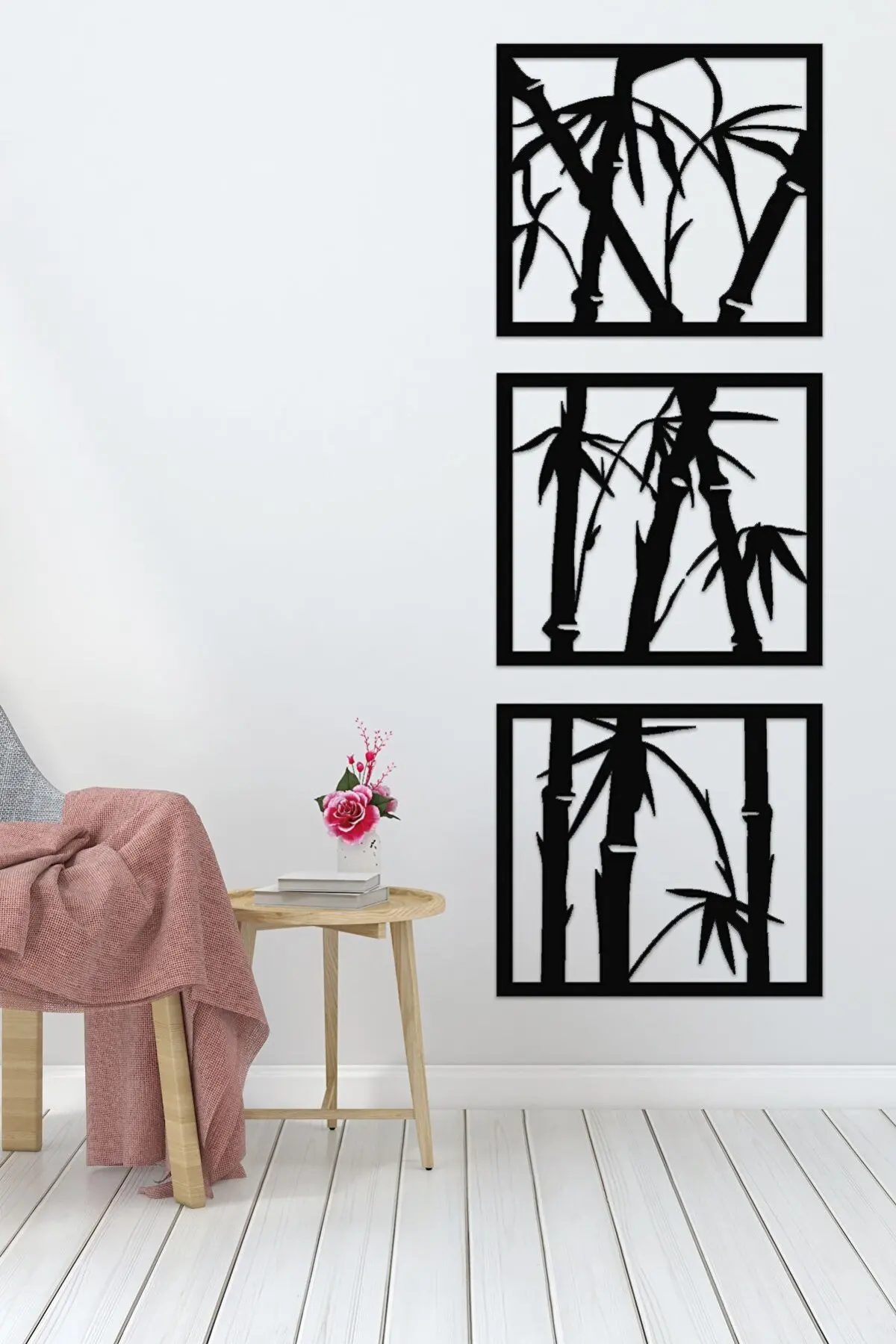 

Triple Framed Bamboo Trees Black Laser Cut Wall Decoration Product