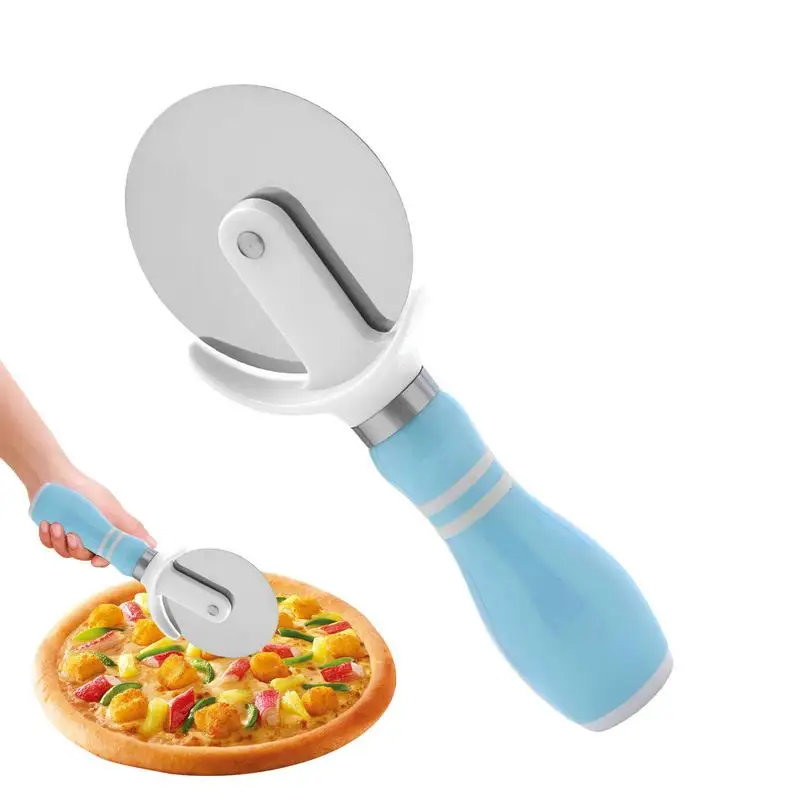 Stainless Steel Pizza Cutter Sharp Blade Pizzer Slicer TPR Kitchen Knives Pizza Cake Dough Slicing Tool Baking Kitchen Accessory