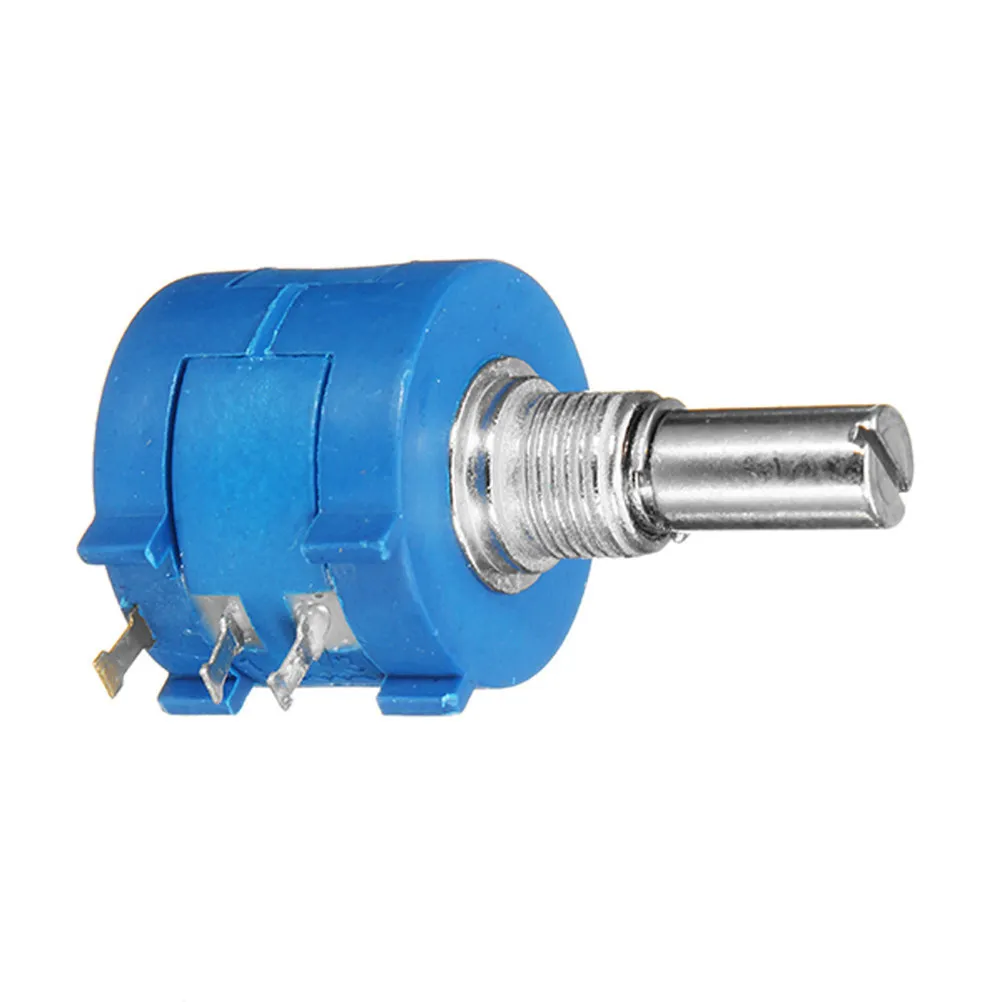 1Pcs Precision Multiturn Potentiometer 10K Ohm Blue Adjustable Resistor High Durability Timer Speed Temperature Control