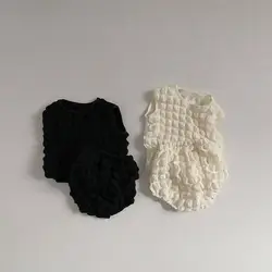 Ensemble de vêtements amples pour bébés filles, gilet sans manches + short, 2 pièces, tenues mignonnes de princesse Pp pour tout-petits, nouvelle collection été 2023