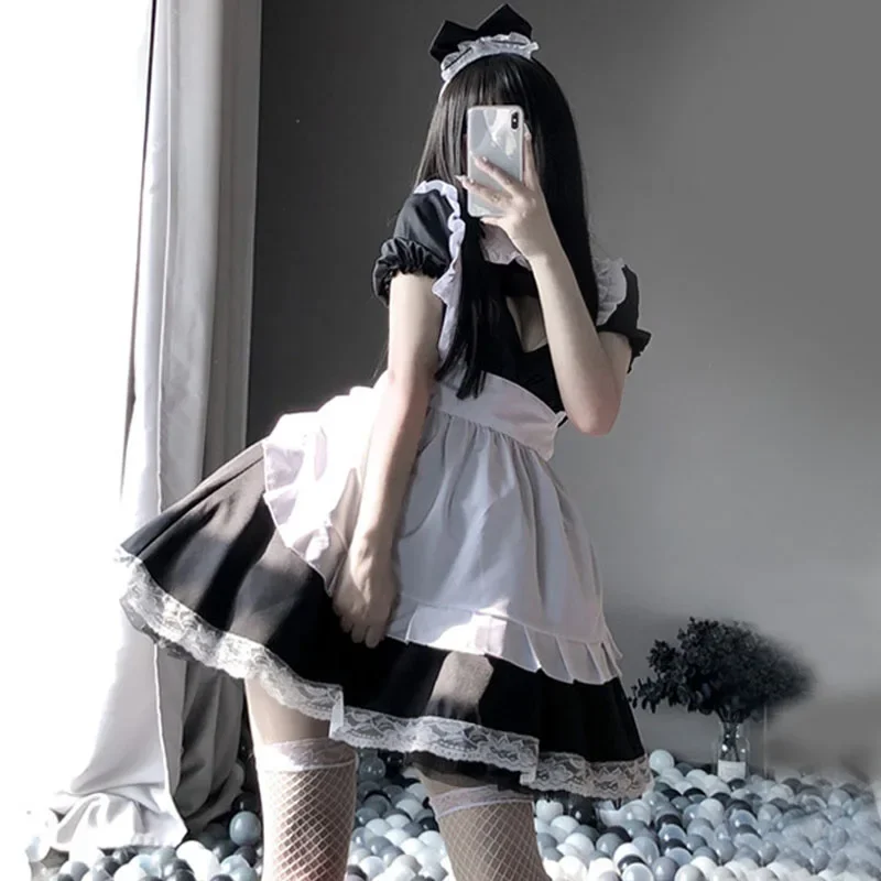 

Women Dress Maid Uniform Cute Girls Sexy Lingerie Cosplay Costumes Servant Anime Role Play Party Stage Lolita Nightclub Clothing