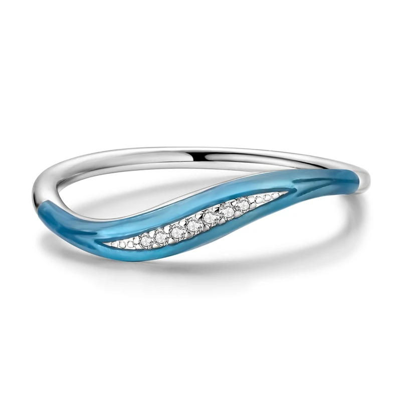 

Оригинальное кольцо из стерлингового серебра 925 пробы с синим океаном для женщин и девочек, ювелирные изделия, подарки на день рождения, годовщину