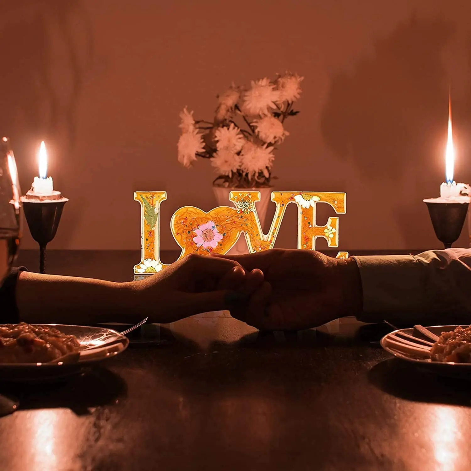 3pcs Silicone Resin Mold with Family Love Phrases Letter Word Epoxy Mold DIY Art Jewelry Home Decoration/Valentine's Day Making