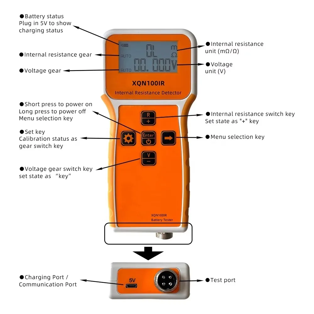 Fixture Probe Clamp True Four-wire AC Lead Acid Ni-mh Lithium Car High-precision Internal Resistance Detector Battery Tester