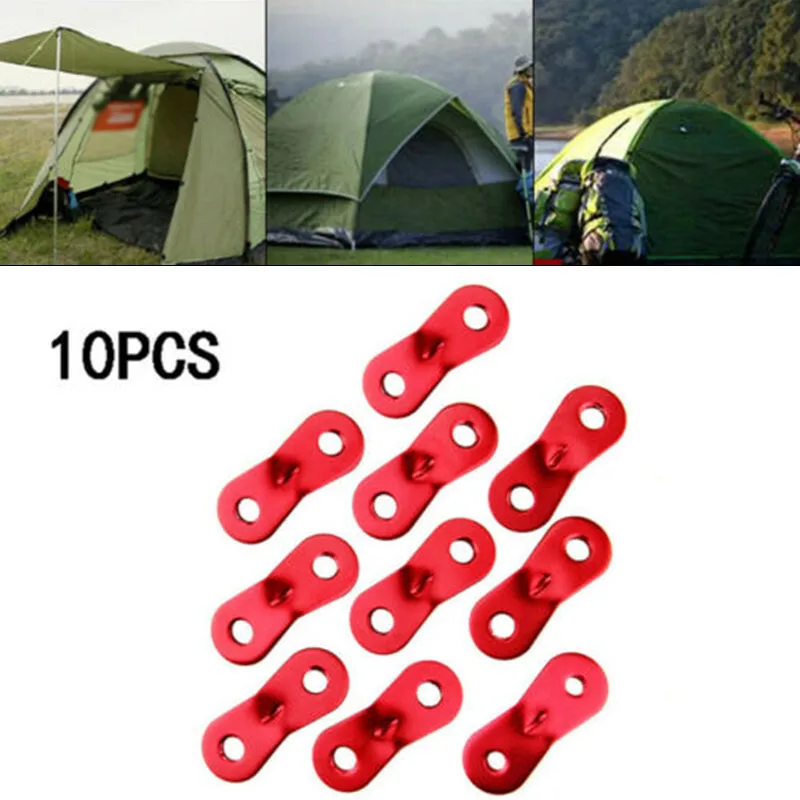 

39*16*2mm 10Pcs Red Lock Rope Fasteners Accessories Camping Tent Cord Fastener Guy Line Tensioners Bent Runners