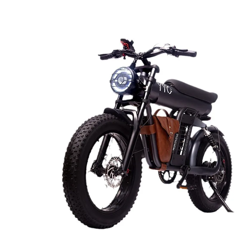 New Retro Vintage Super Electric Hybrid Bike Fat Tire 20 Inch 1000W Ebike 48V 20AH/ Long Range E Bike
