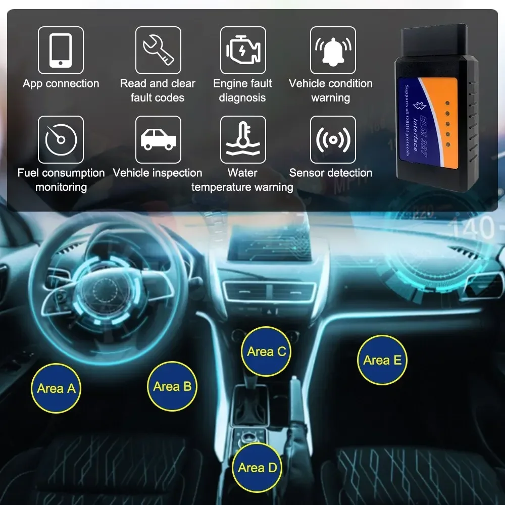 Diagnostic Instrument Android Windows ELM327 OBD2 V2.1 Bluetooth/WIFI Car Detector D For Android /IOS PK Vgate Icar2 Code Reader