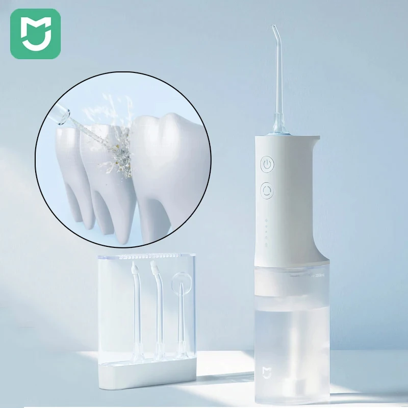 Original MIJIA Portable Oral Irrigator Dental Teeth Whitening Flosser Bucal Tooth Cleaner Waterpulse Water Thread for Teeth