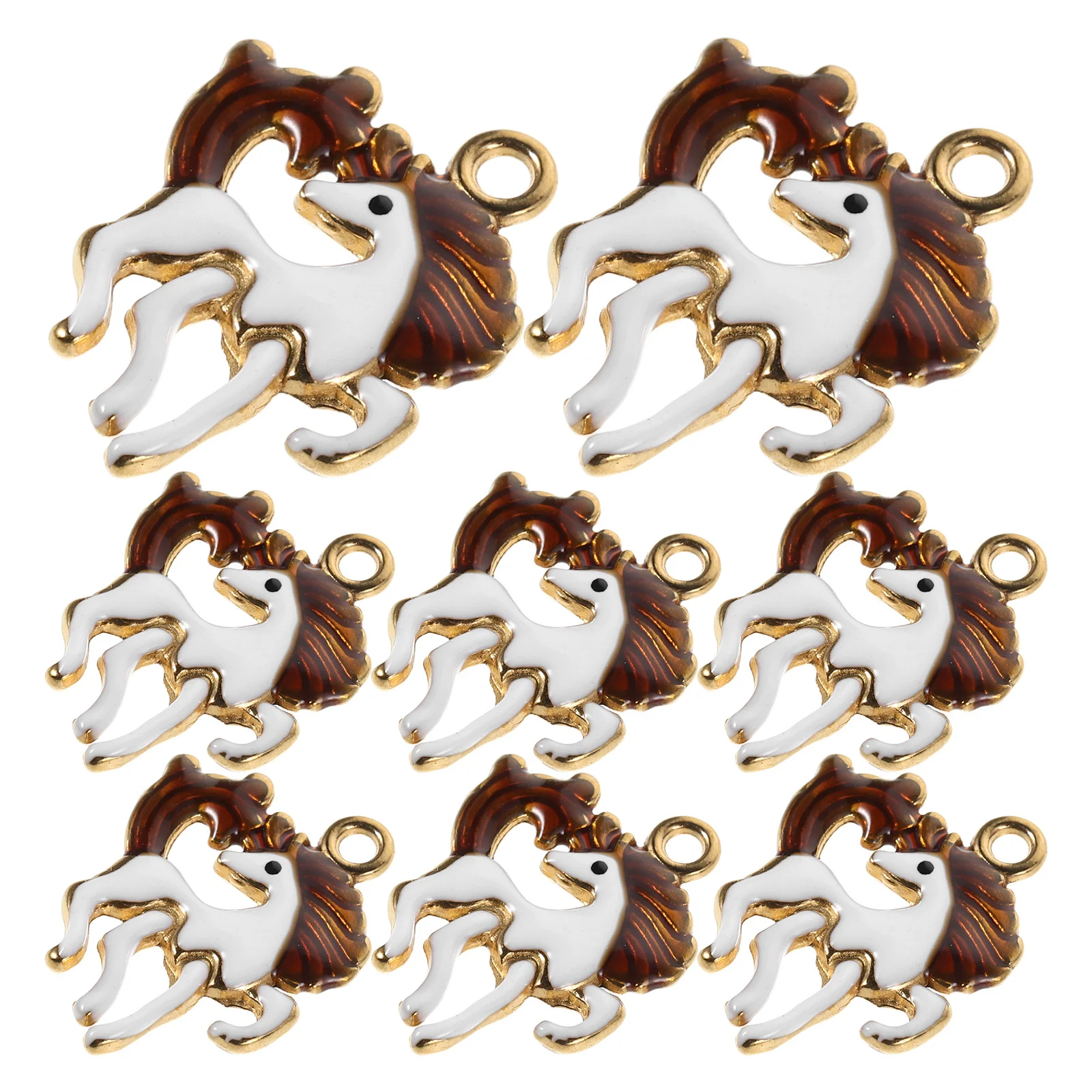 

8Pcs Stainless Steel Animal Charms Horse Pendants Mini Enamel Beading Accessories for DIY Jewelry Making Necklace Bracelet