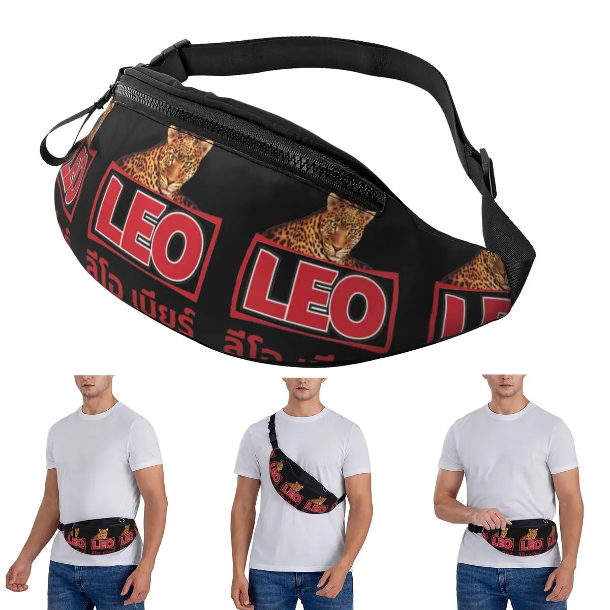 

Crossbody Waist Bag Leo Beer Bangkok Men Women Fanny Pack Traveling Running Money Phone Pouch