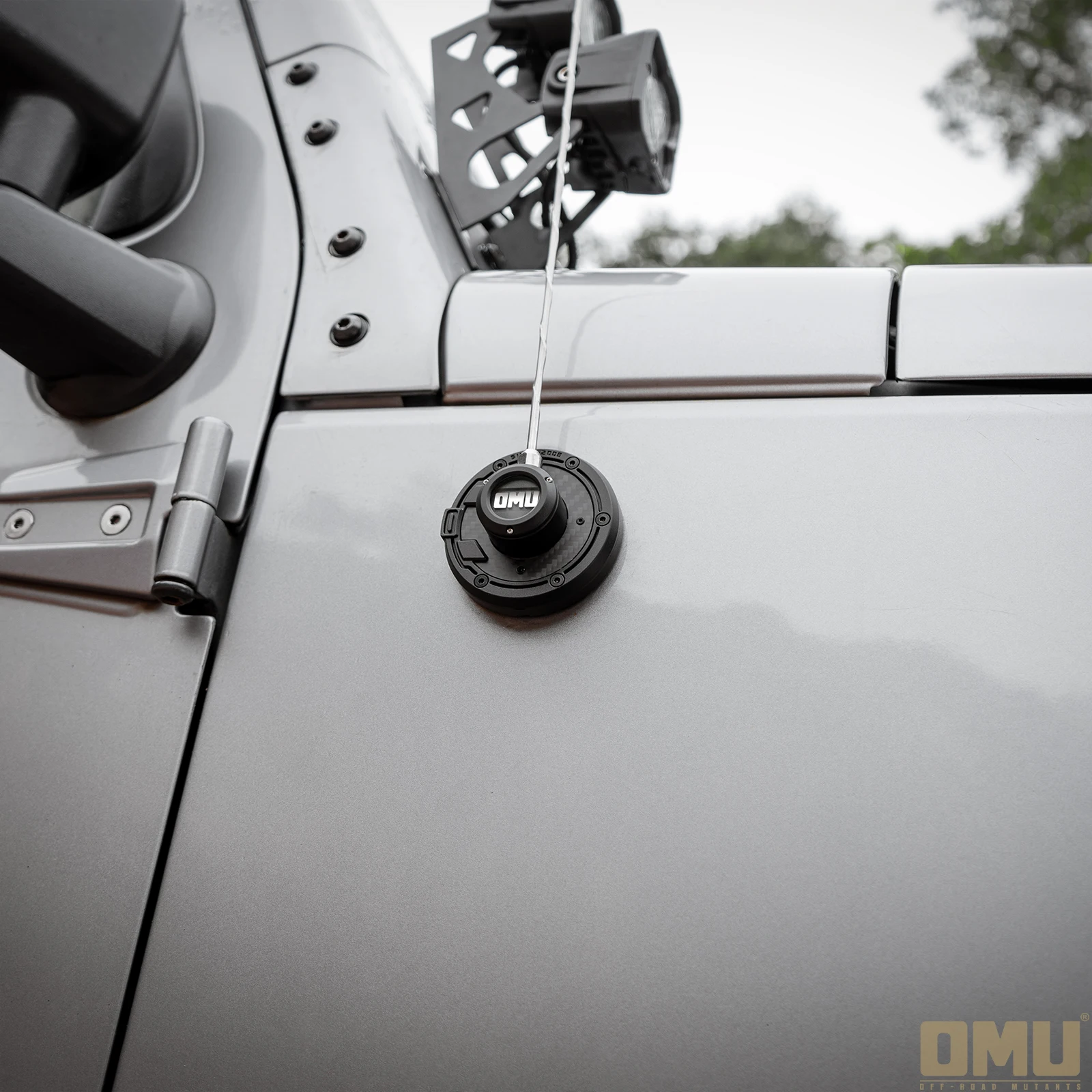 OMU 4x4 الألومنيوم راديو هوائي قاعدة غطاء ل جيب رانجلر JK JL المصارع JT هوائي السيارة قاعدة قذيفة اكسسوارات السيارات #6