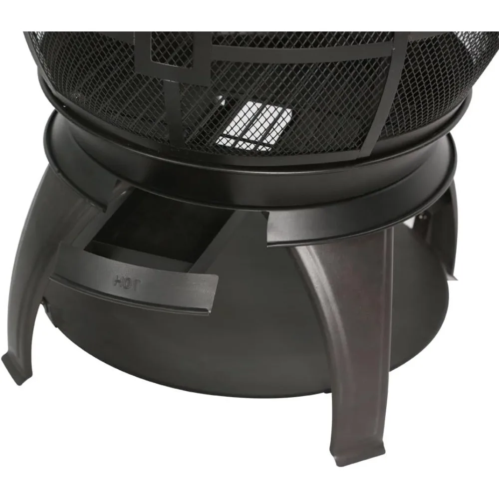 حفرة مدفأة شمينيا تعمل بالخشب في الهواء الطلق، بني-أسود #3